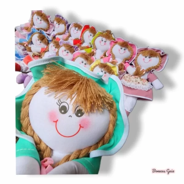 Boneca de Pano Artesanal 35cm Bonecas Gaia