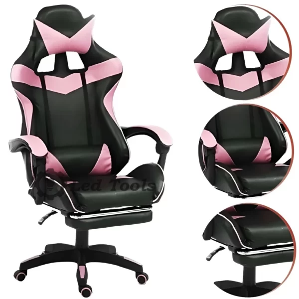 Cadeira Escritório Gamer Ergonômica Reclinável Confortável Com Rodinha e Apoio Para Os Pés - Image 4