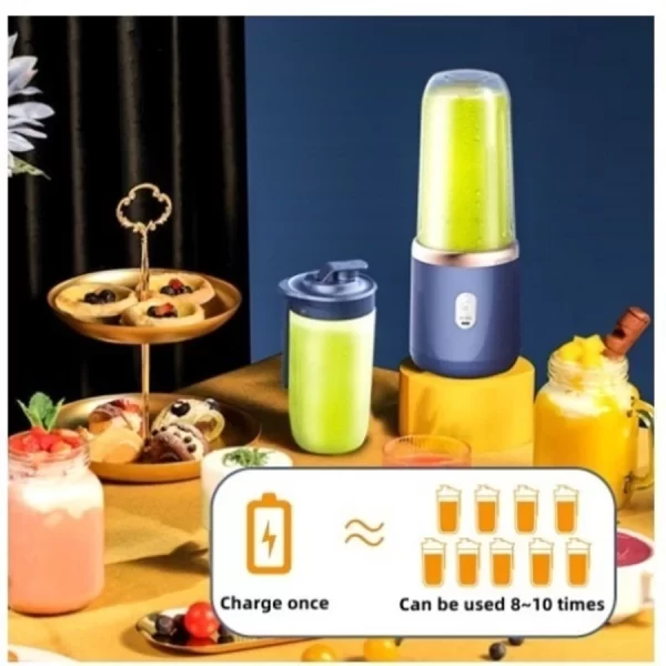 400ML 6 Lâminas Espremedor Elétrico Mini Liquidificador Portátil de Suco de Alimentos Misturador Leite - Image 6