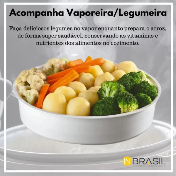 Panela Elétrica de Arroz 5 xícaras 1L - Com legumeira - Multifuncional - in Brasil - Image 4