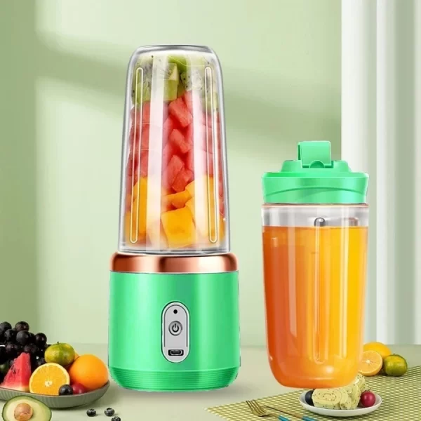 400ML 6 Lâminas Espremedor Elétrico Mini Liquidificador Portátil de Suco de Alimentos Misturador Leite - Image 2